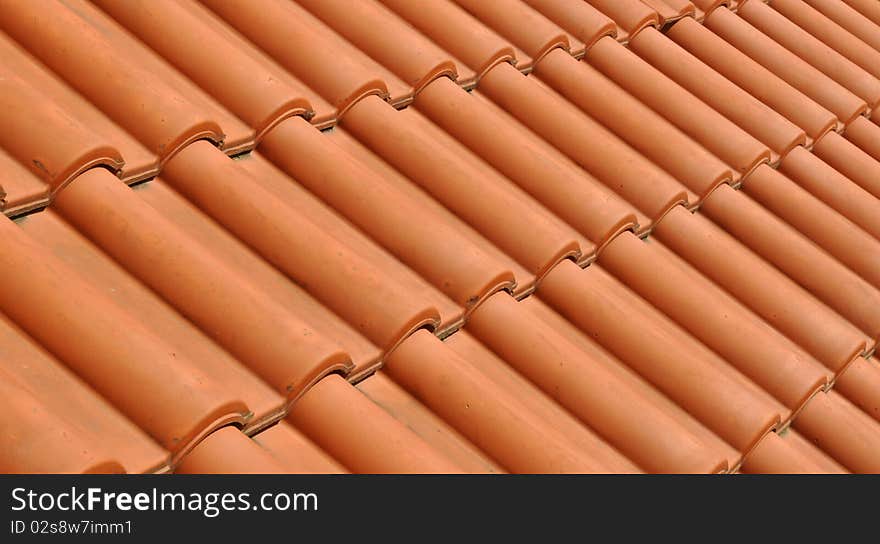 Red Tiles on the Roof on mediterran House