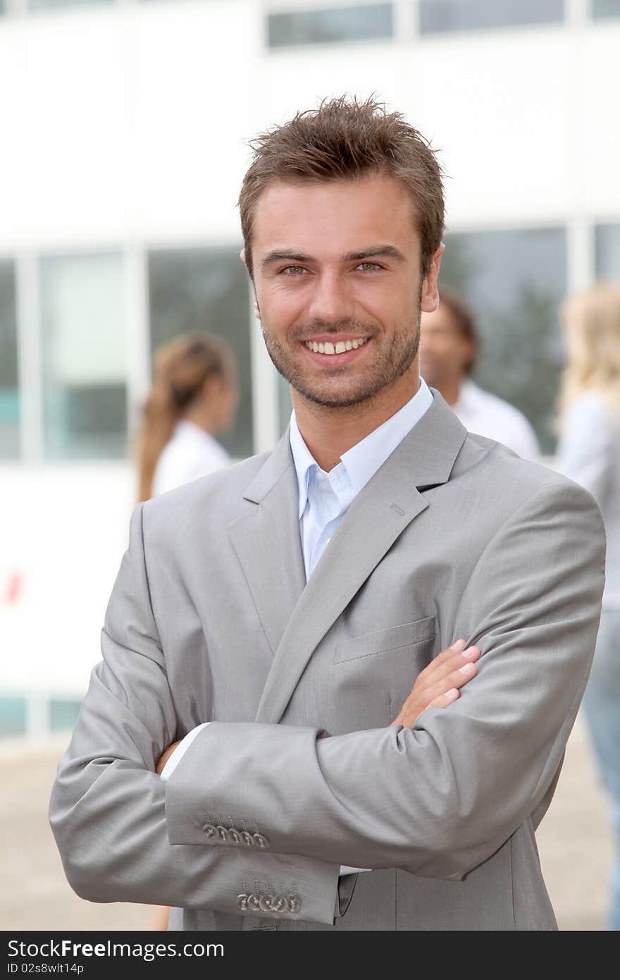 Businessman with arms crossed