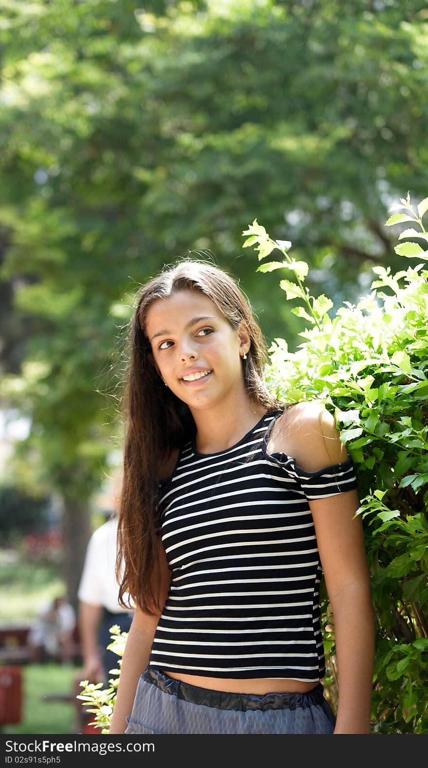 Portrait of beautiful brunette girl with long hair . Portrait of beautiful brunette girl with long hair .