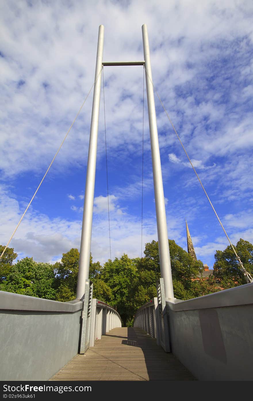 Pedestrian suspension bridge