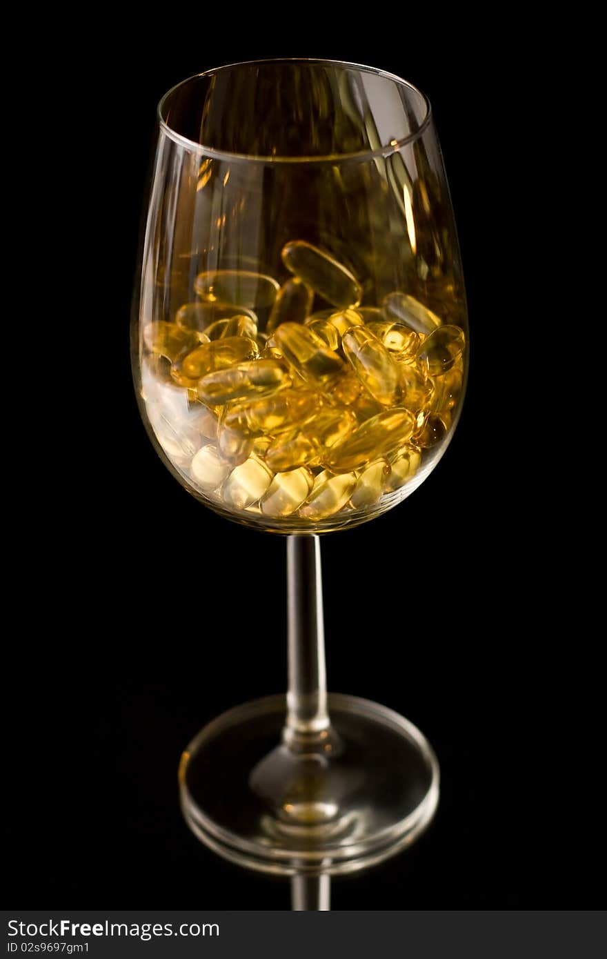 Capsules in the wine glass