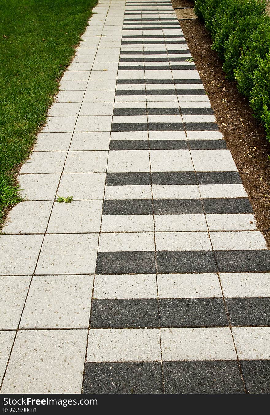 Walkway created to look like a piano keyboard. Walkway created to look like a piano keyboard