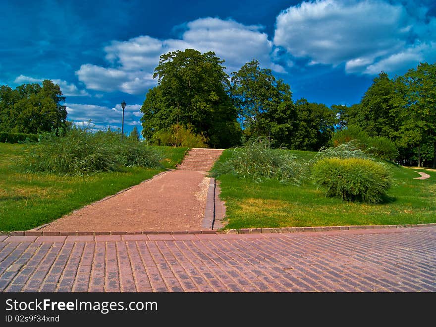 Sunny summer in Moscow park. Sunny summer in Moscow park