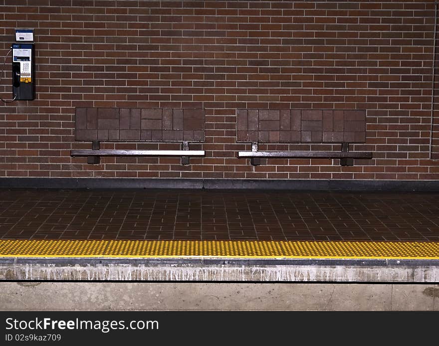 Waiting area  in a train station