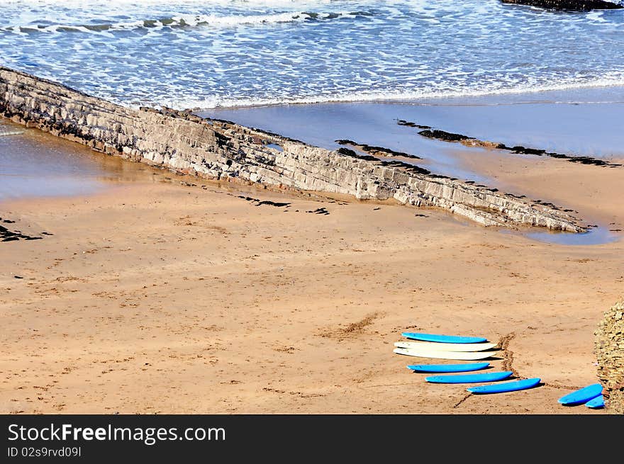 Surf Boards on the Cornish Coast