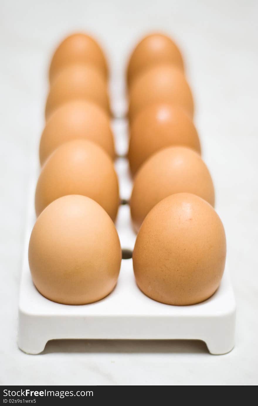 A pack of chicken eggs