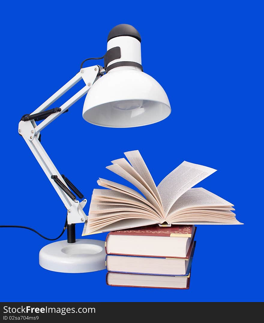 Table lamp with books