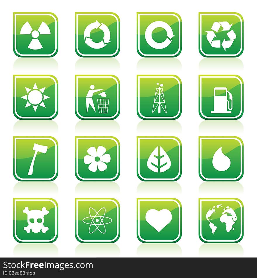 Set of various environmental icons