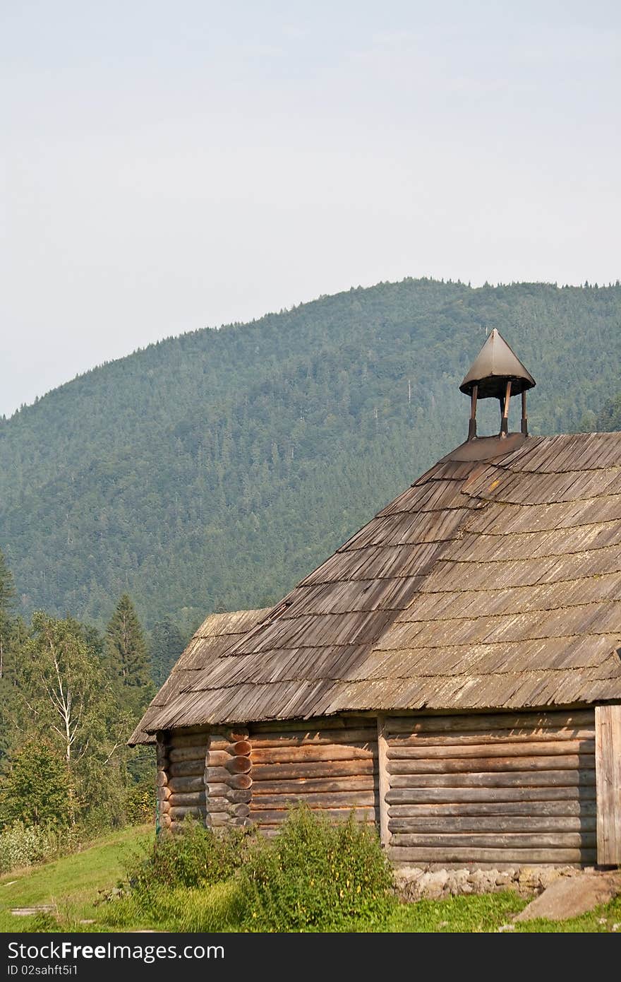 The old wooden house in the mountains