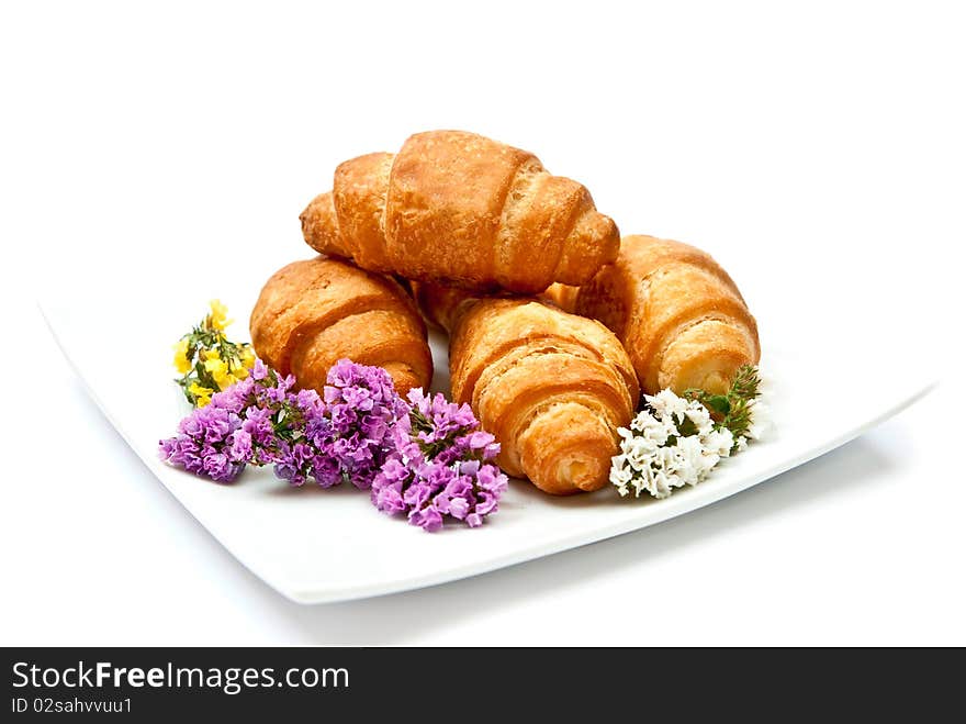 Croissant on plate