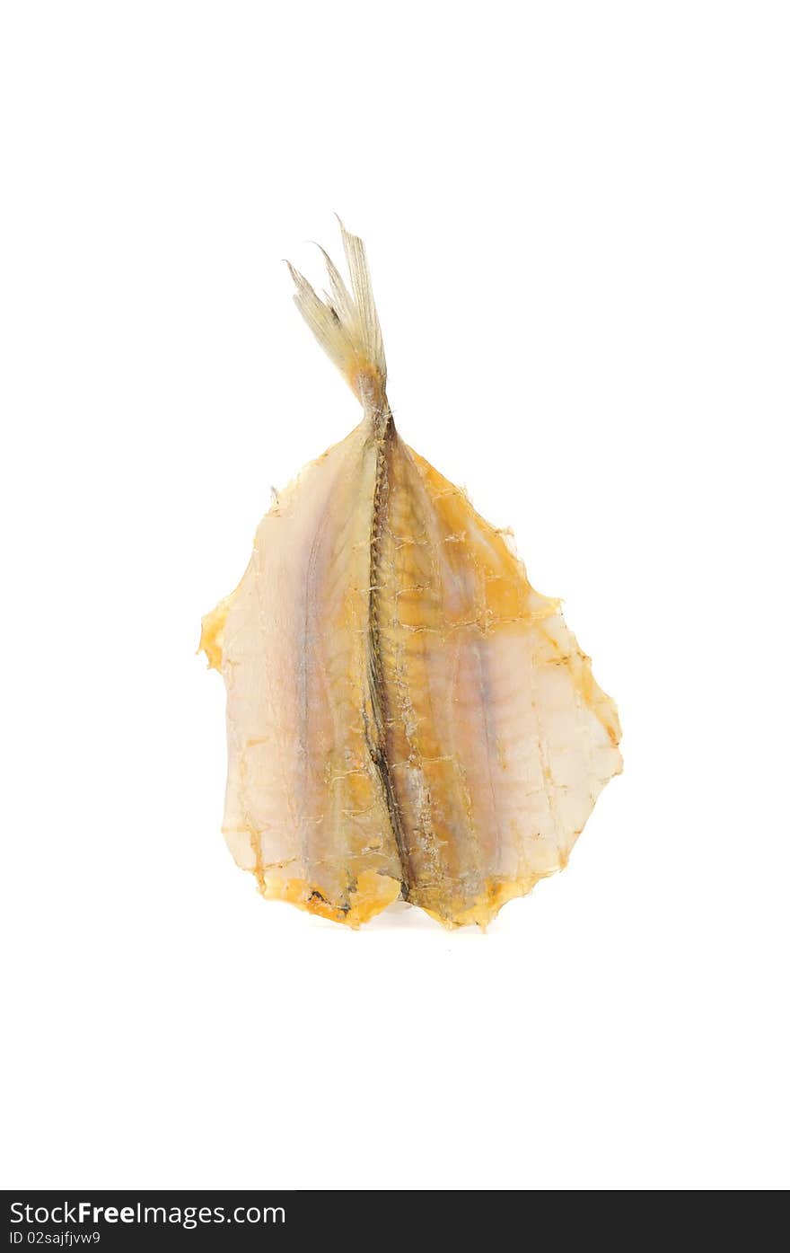 Dried salted and smoked jack mackerel isolated on a white background. Dried salted and smoked jack mackerel isolated on a white background