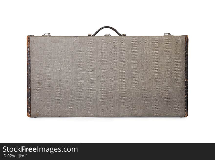 Old suitcase isolated on white background. Old suitcase isolated on white background