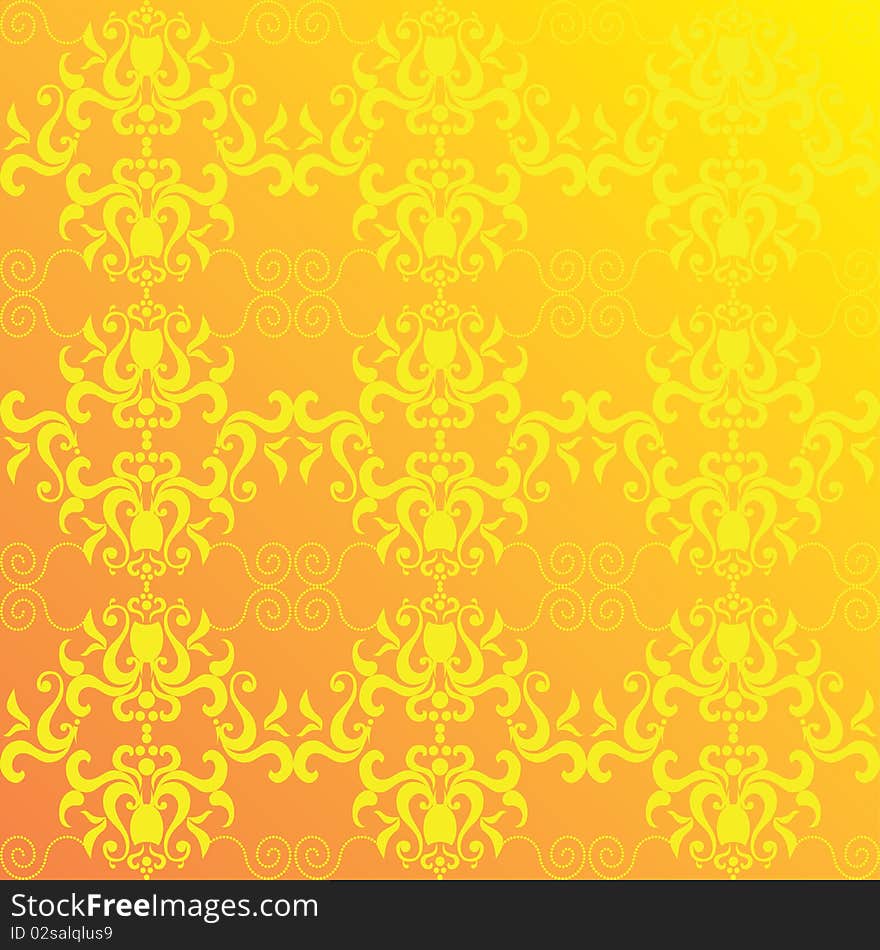 Vector seamless pattern wallpaper with floral ornaments. Vector seamless pattern wallpaper with floral ornaments.