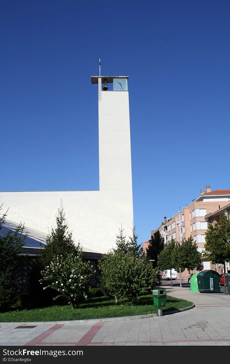 Church of modern style in Ansoain, Navarre, Spain. Church of modern style in Ansoain, Navarre, Spain.