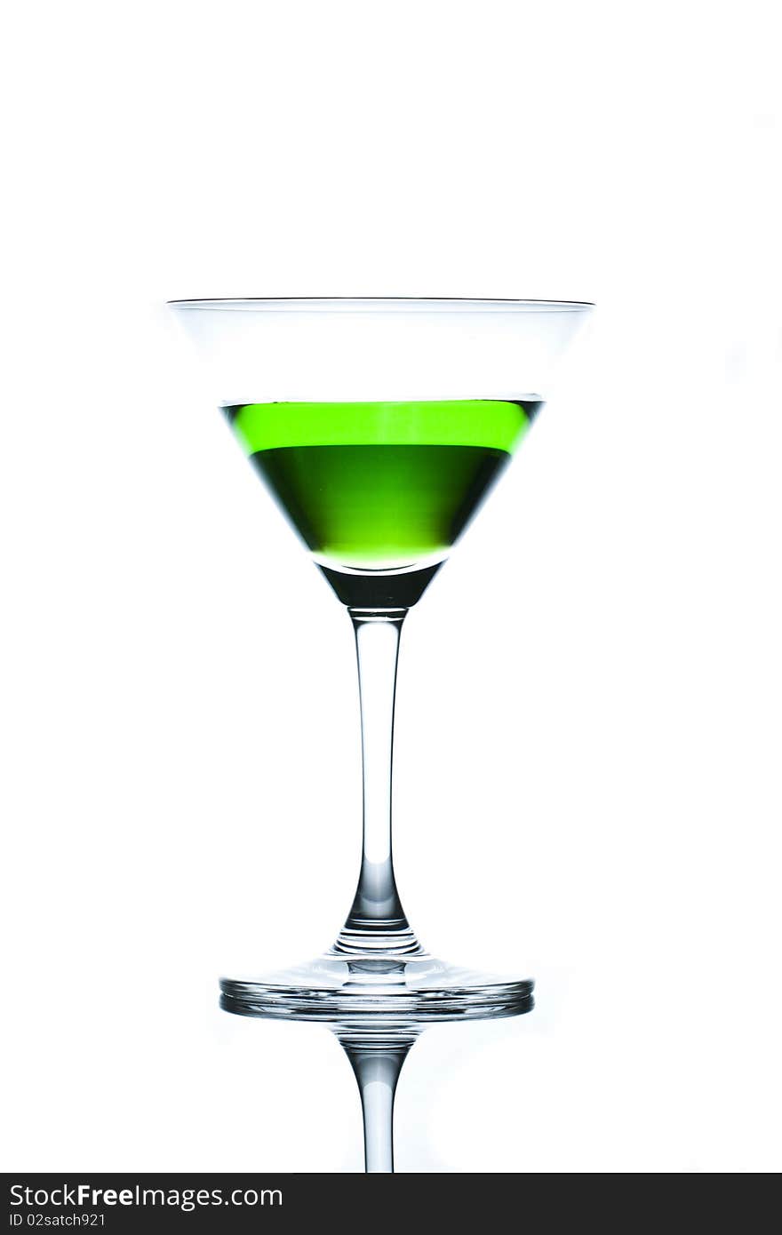 Green Drinks In Martini Glass