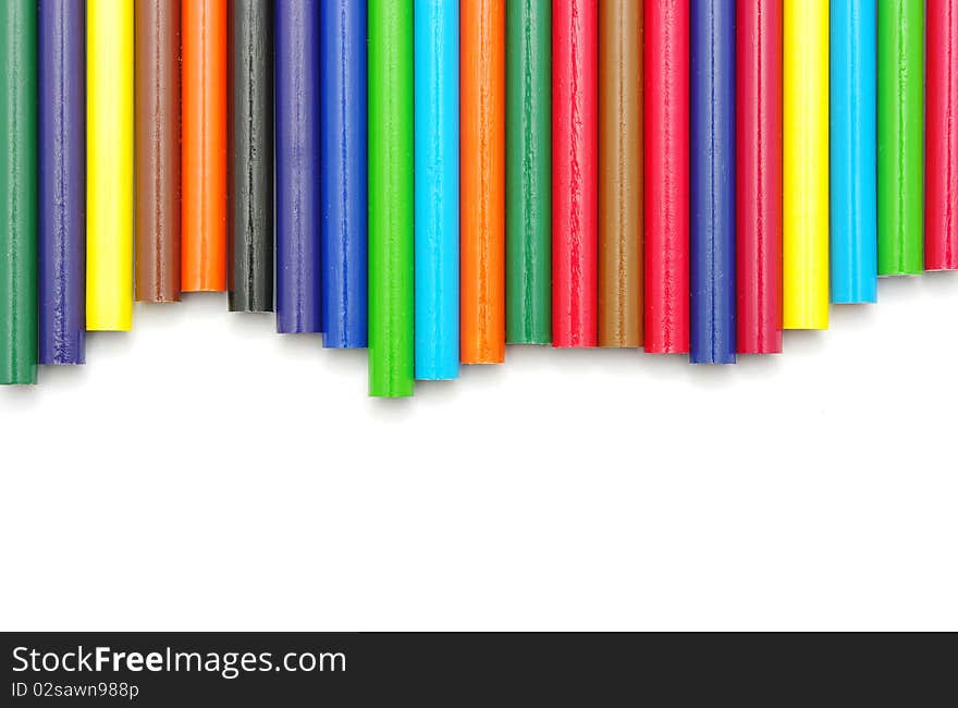 Color pencils isolated on a white background