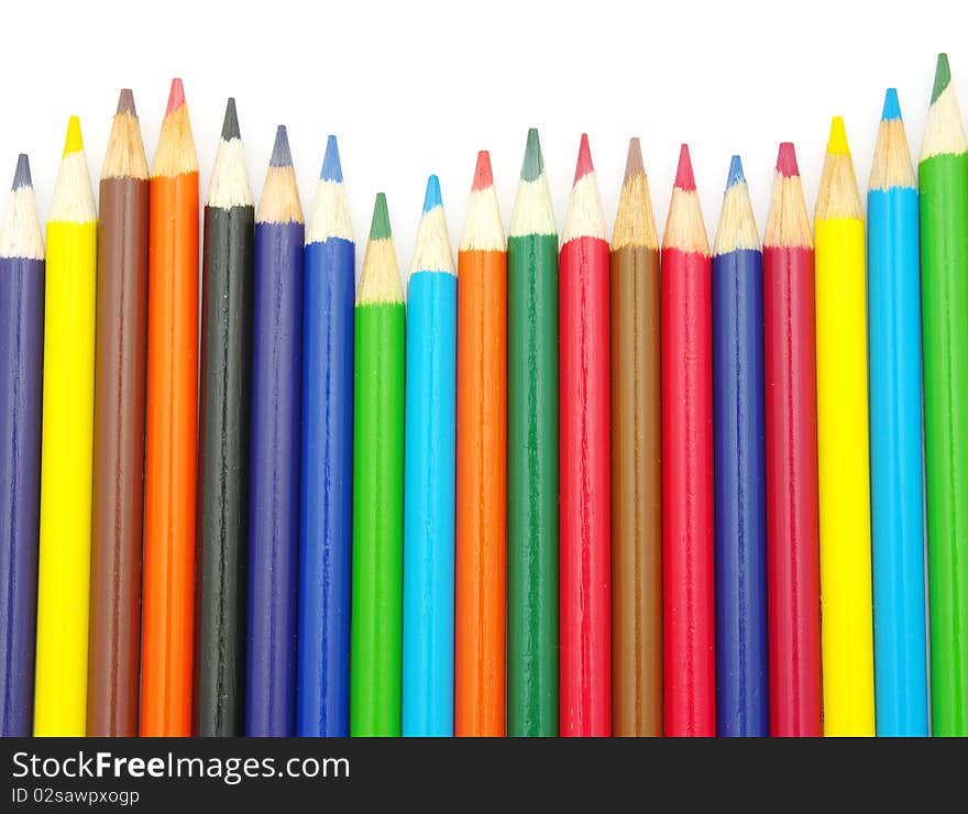 Color pencils isolated on a white background