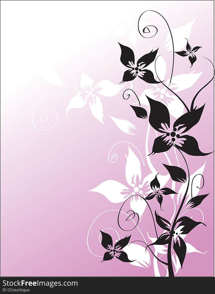 Flowers on purple background. Flowers on purple background.