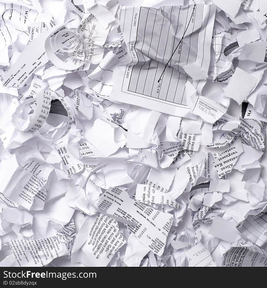 Macro shot of white crumpled garbage paper ready to throw away.