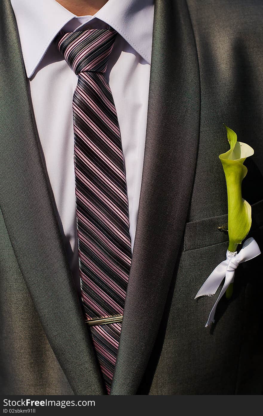 Men jacket detail with tie