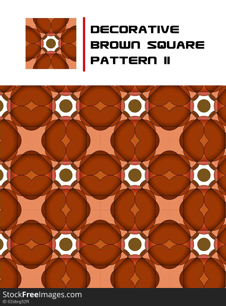 Seamless Decorative Brown Square Pattern II