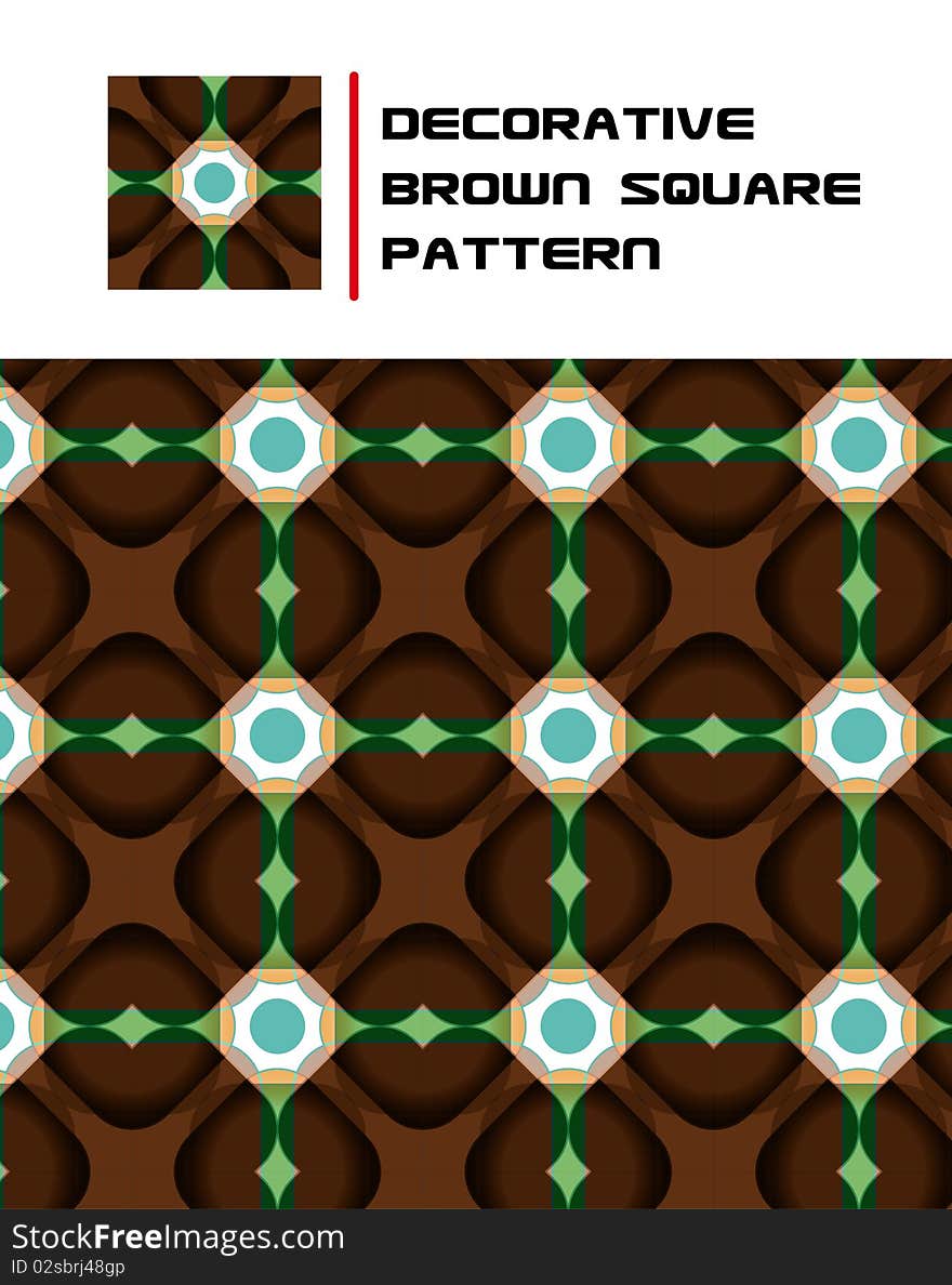 Decorative Brown Square Pattern