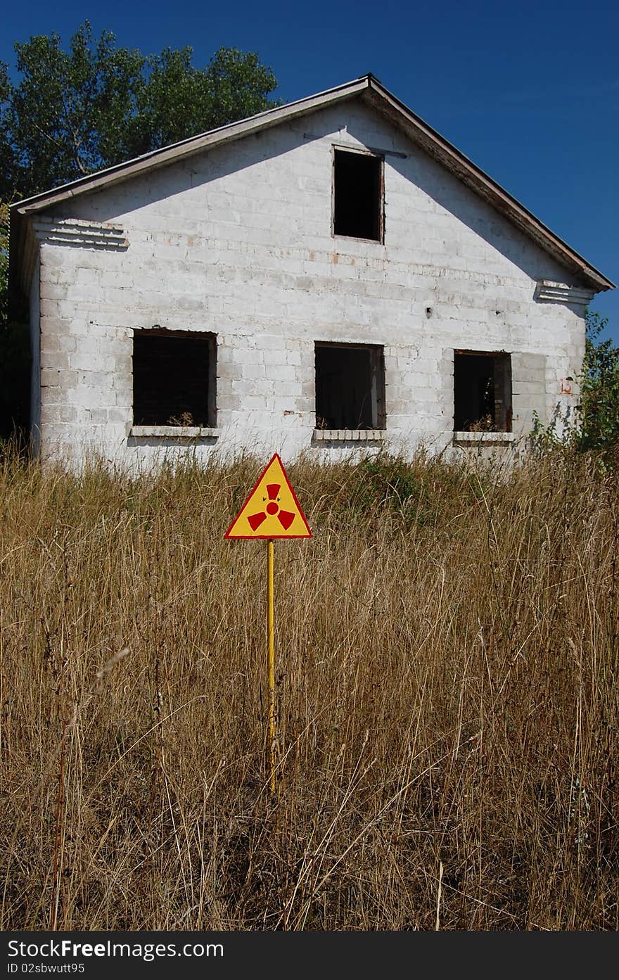 Lost city.Abandoned farm. Near Chernobyl area. Modern ruins. Ukraine. Kiev region