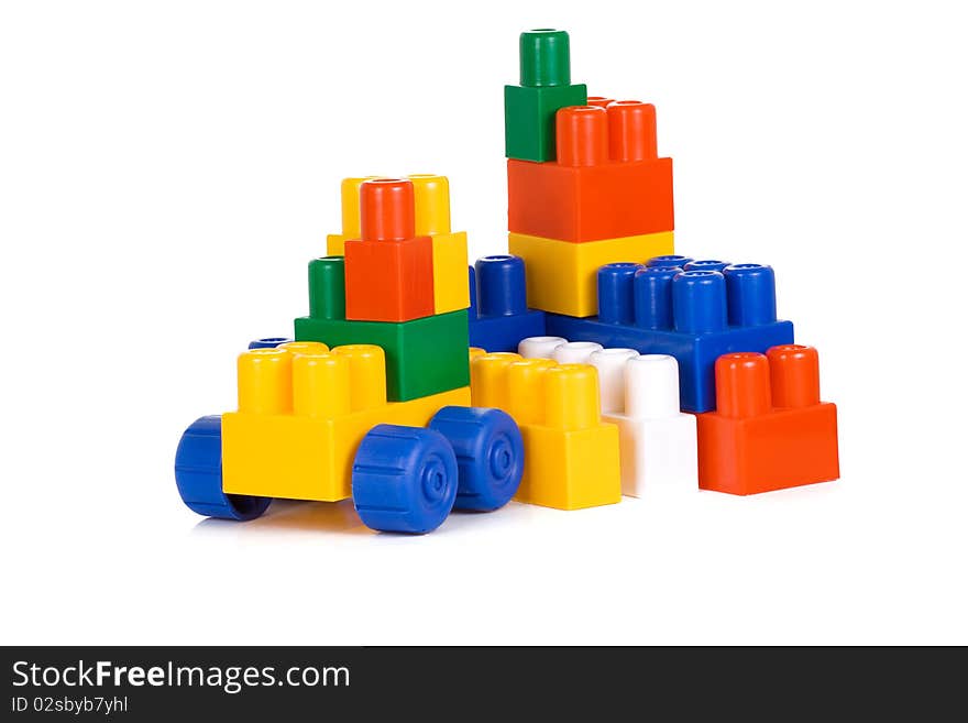 Assemble of colorful plastic bricks