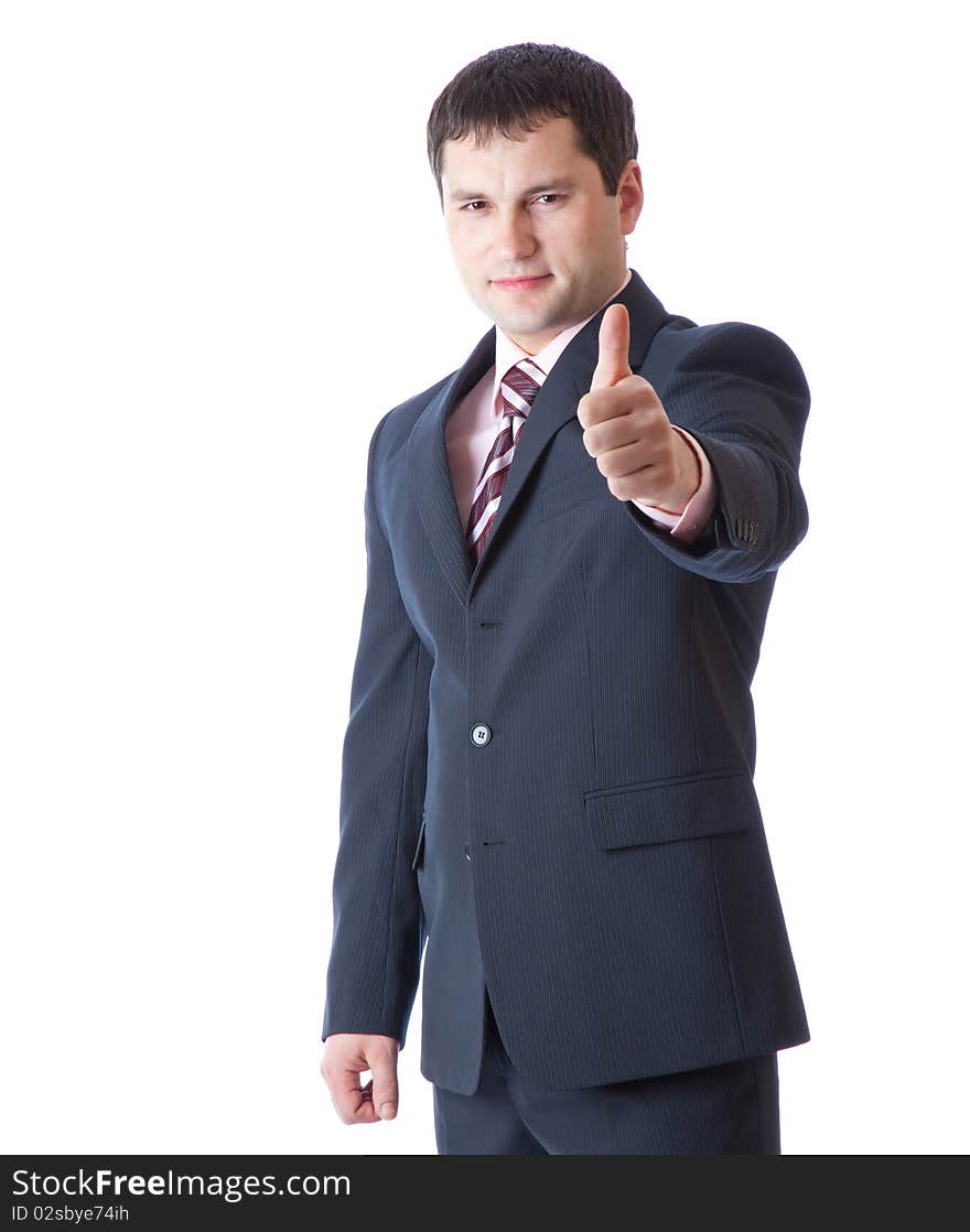 Businessman with thumbs-up