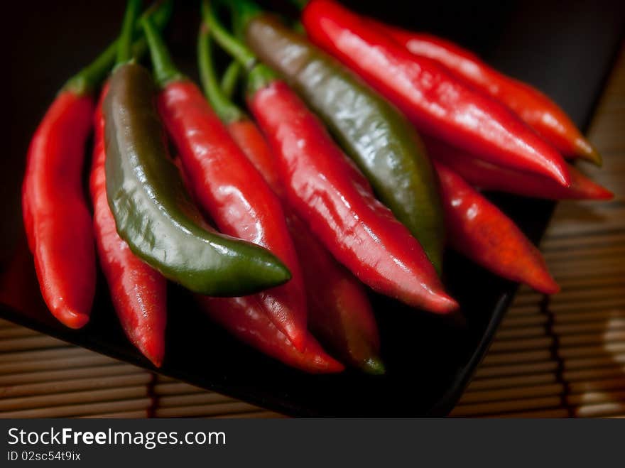 Red peppers for seasoning, condiment