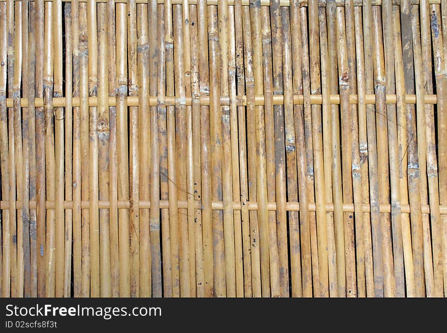 Bamboo wall in the old house