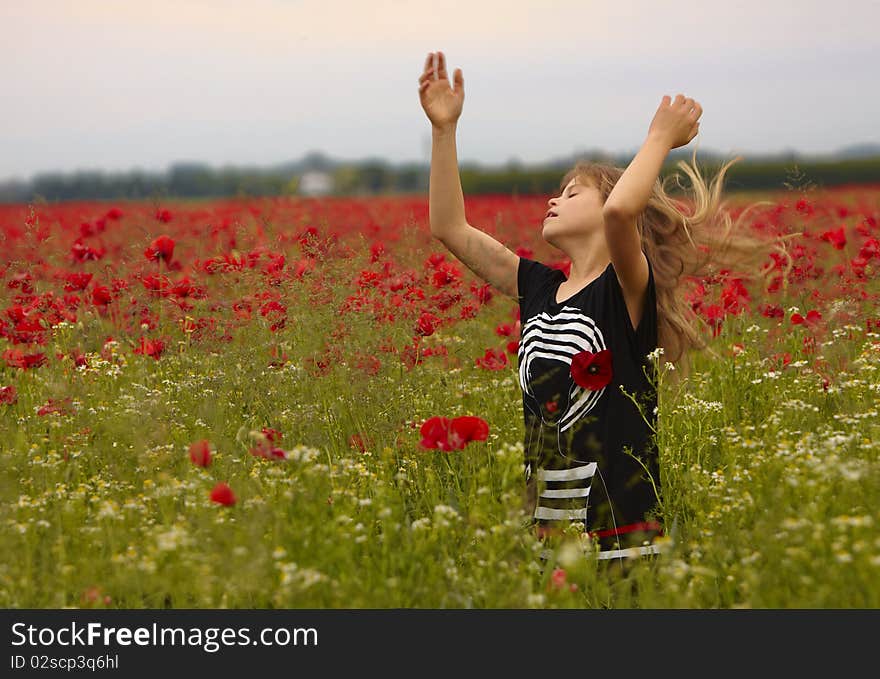 Blond Child in the Poppie Field