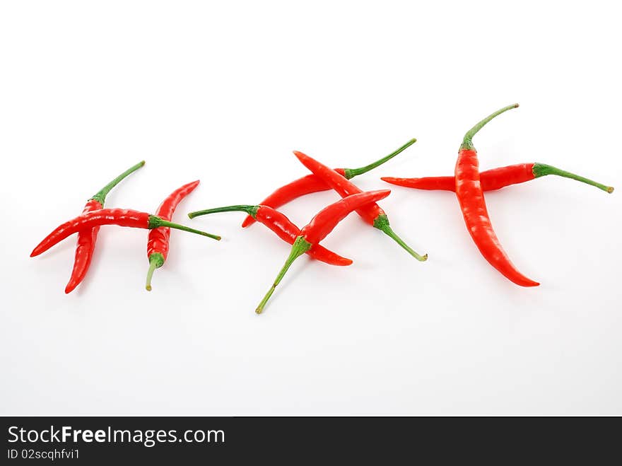 The red chili on white background