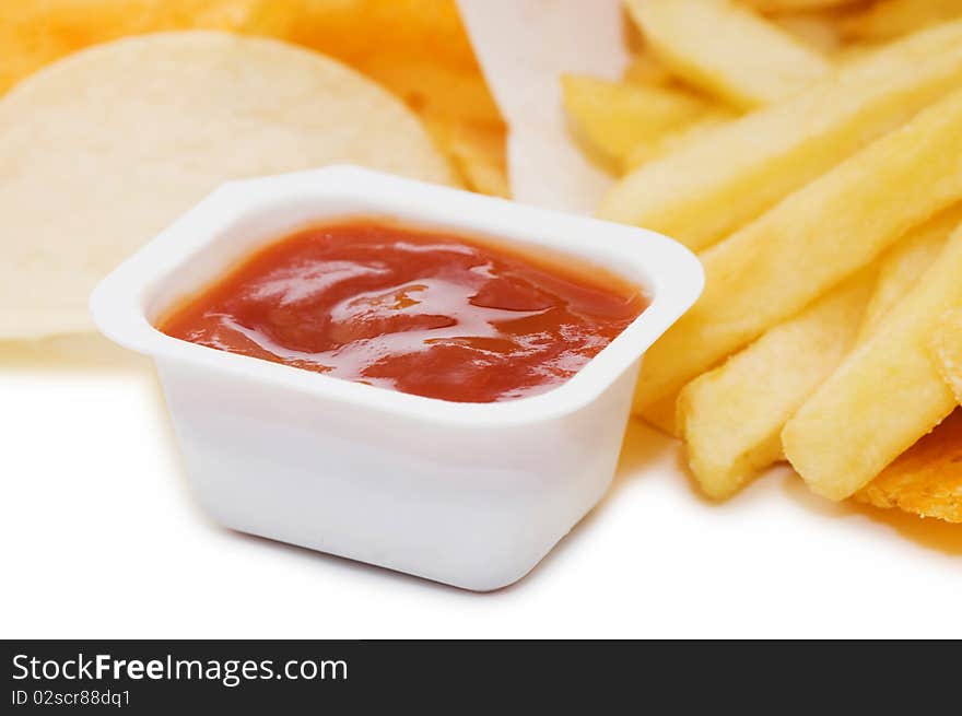 Potato chips with sauce