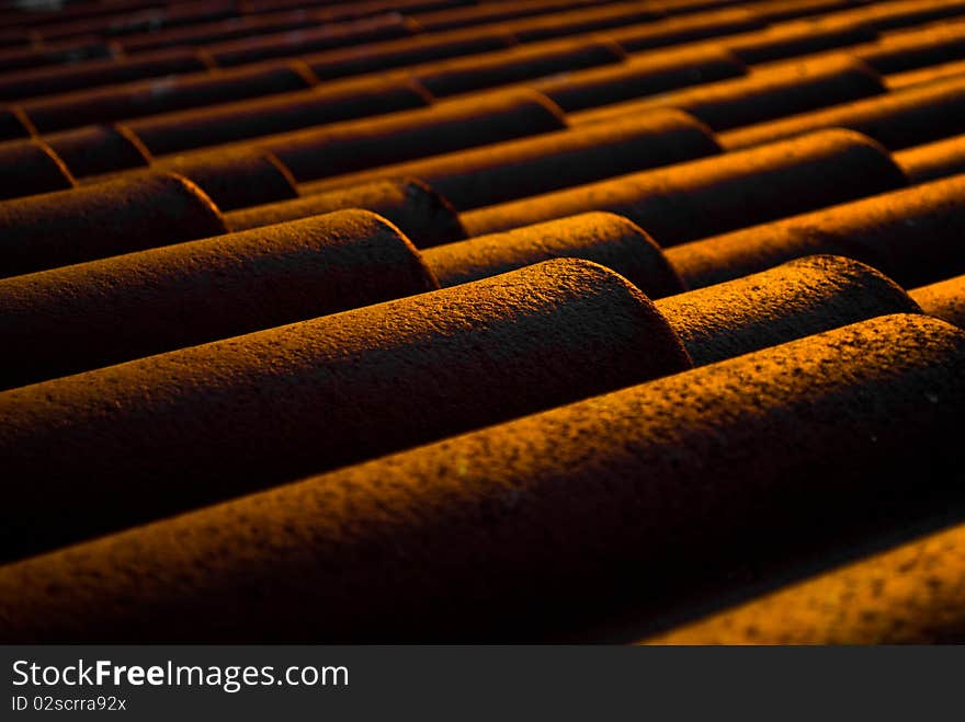 Terracotta roof tiles