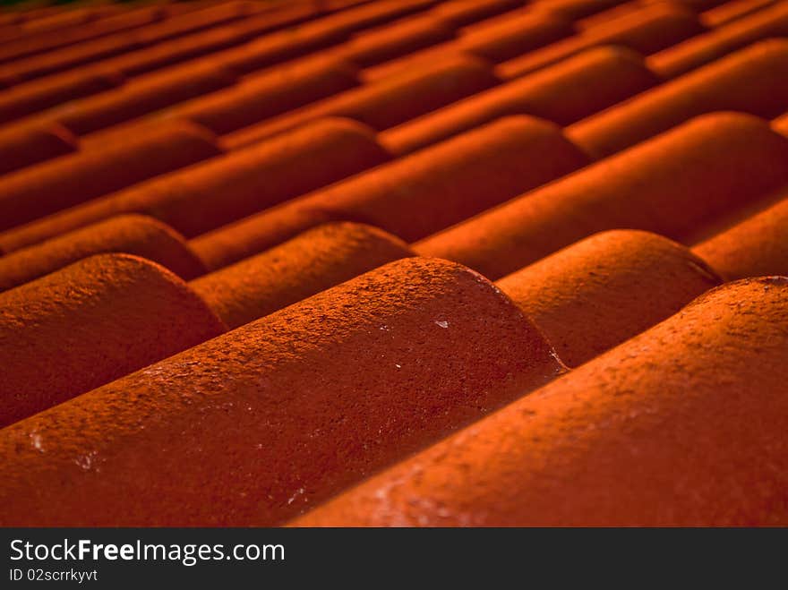 Red roof tiles