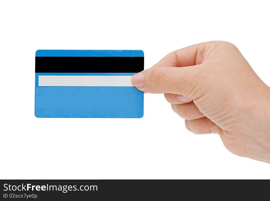 Credit card in a female hand