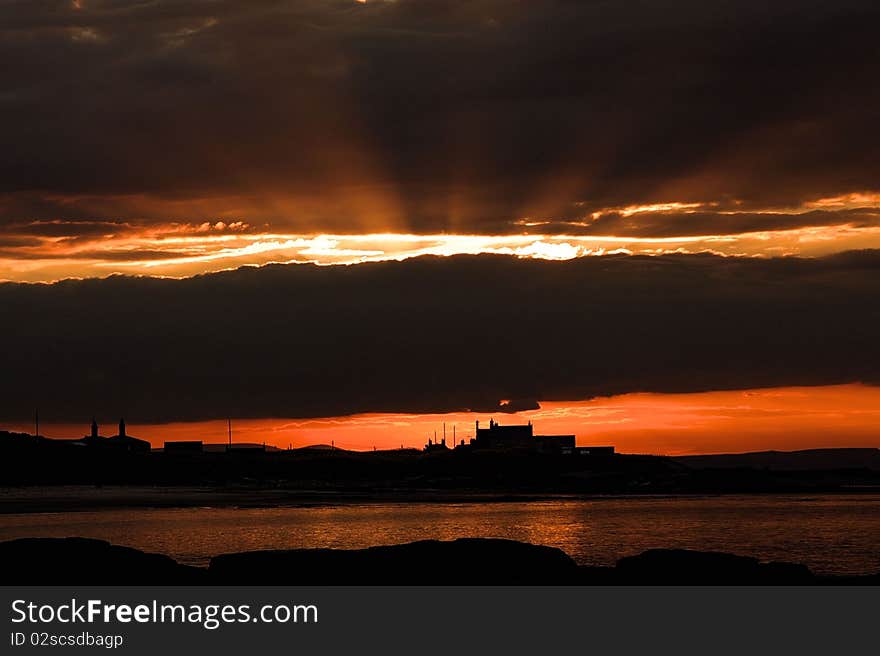 Sunset at Cresswell Beach, Northumberland. Sunset at Cresswell Beach, Northumberland.