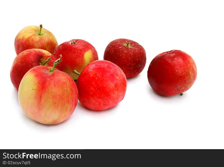 Red apples isolated on a white background