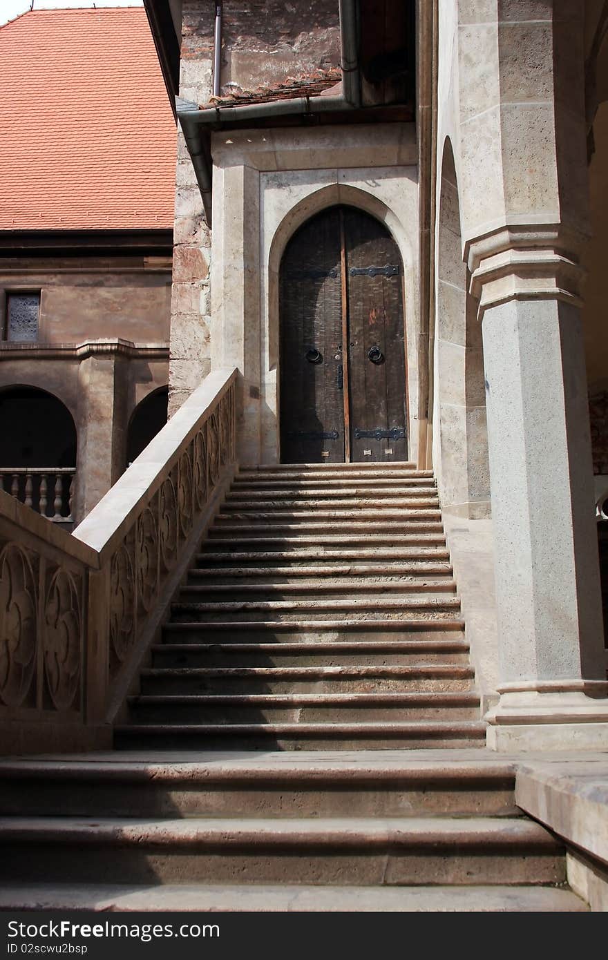 This is a picture took at the castle from Hunedoara, Romania, representing the courtyard!. This is a picture took at the castle from Hunedoara, Romania, representing the courtyard!