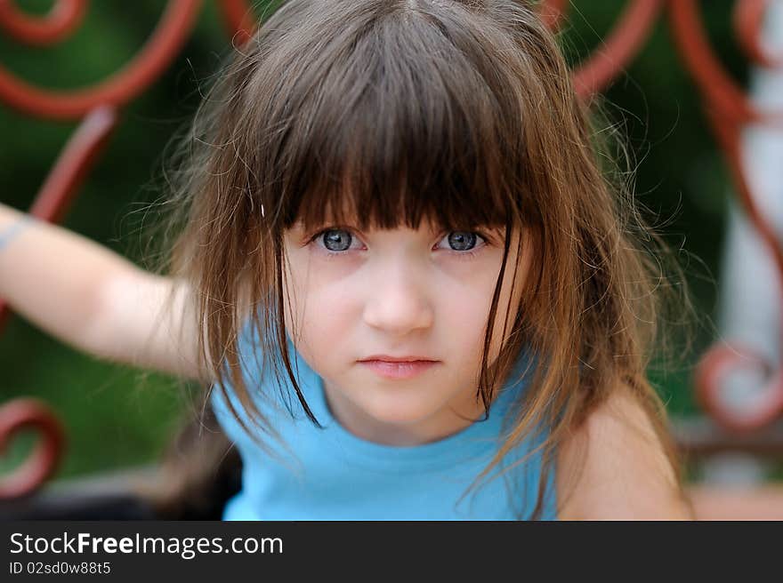 Nice toddler girl with beauty blue eyes