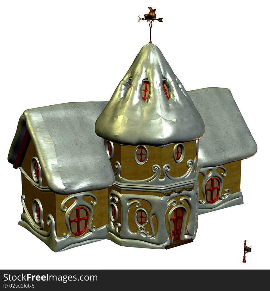 3d rendering of the Nikolaus house as illustration. 3d rendering of the Nikolaus house as illustration