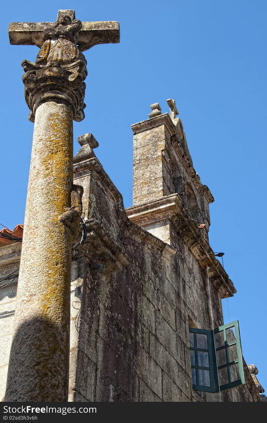 Spanish Cruceiro (typical cross at crossroads). Spanish Cruceiro (typical cross at crossroads)