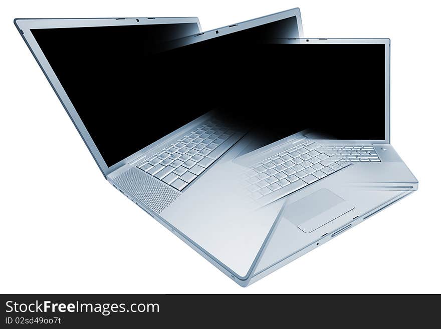 Modern and stylish laptop on a white background