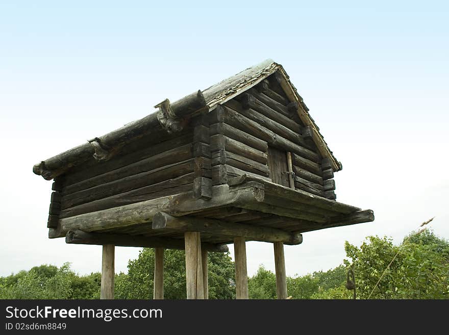 A traditional wooden Sami house