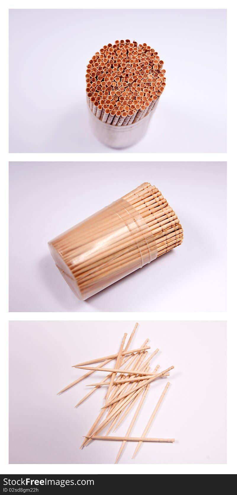 Set of 3 images of toothpick