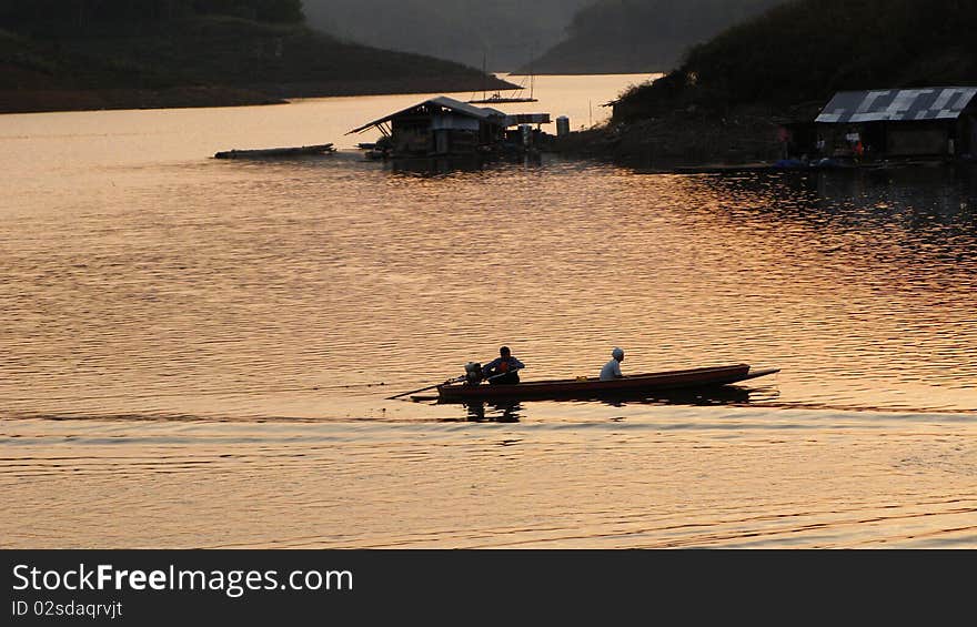 Transport of water silhouette boat. Transport of water silhouette boat