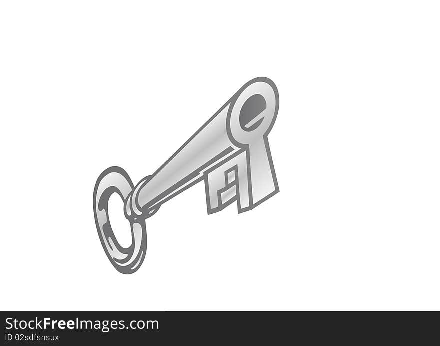 Vector illustration a metal key .