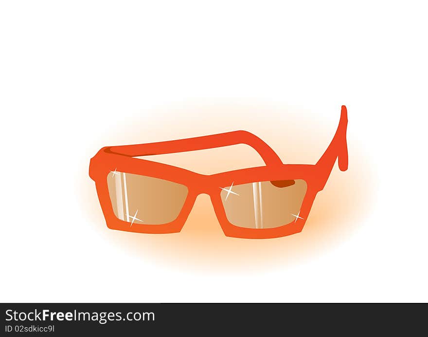 Vector Illustration Orange Glasses