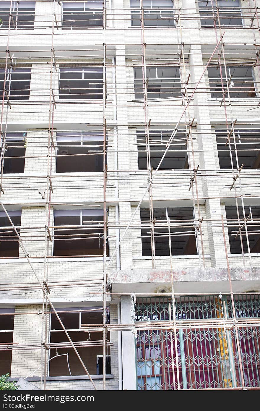 Scaffolds on a building